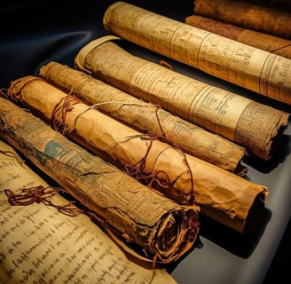 a bunch of old books with old books on them