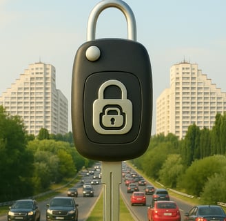 Trafic urban și cheie auto, simbol al serviciului rapid în orașe din Moldova