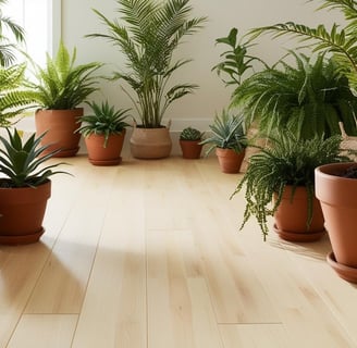 outdoor wooden planks installation