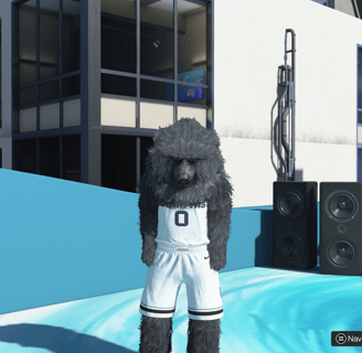 BEAR! 🔥 A dominant 2K25 player rocks the black bear mascot suit, standing bold in a futuristic court—ready to own the game!