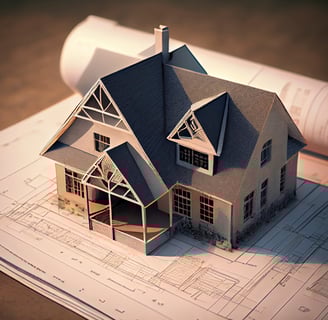 a model of a house on a table