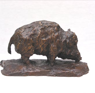 Oeuvre d'artiste- sculpture-sanglier en bronze- art animalier