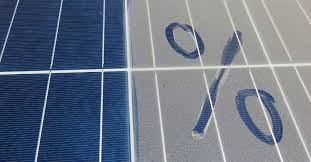 dirty solar panel half clean solar panel