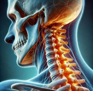 3D Close-up of Neck and Skull Image and Link to SkeletonImages.com