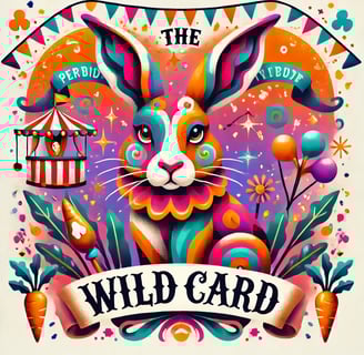 a rabbit with a banner saying the wild card