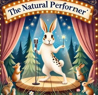 a rabbit with a microphone