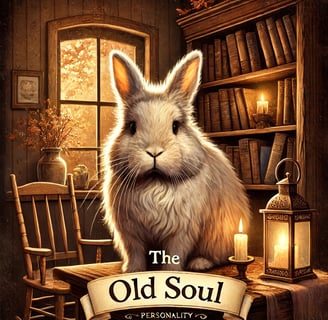 a rabbit sitting on a table with a candle lit up