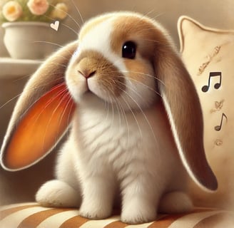 a rabbit with a music note on it