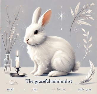 a white rabbit sitting on a table