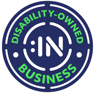 DisabilityIn Badge that shows Arc Angel communications is a Disability owned Business Enterprise