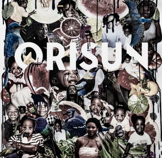 Orisun - Viscera! Album cover - a collage of different images that are dripping black liquid