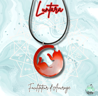 collier avec chat rouge et blanc