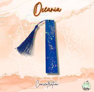 Marque-page bleu océan avec paillettes