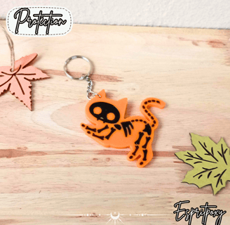 Chat squelette orange