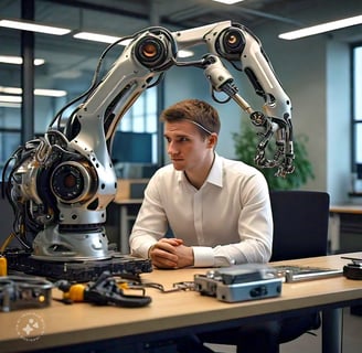 Talento Humano en la era de la automatiización, imagen generada por IA Meta.