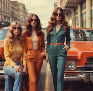 three woman looking back and facing body of water