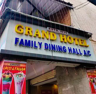 This image shows the Grand Hotel, located in the heart of Hyderabad, Telangana.