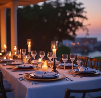 A clear glass filled with ice cubes, bubbly sparkling water, a slice of lemon, and a mint leaf sits on a surface. The background is softly blurred, suggesting a relaxed setting.
