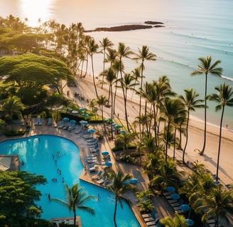 a large pool with a view of the ocean in Kihei Maui Hawaii