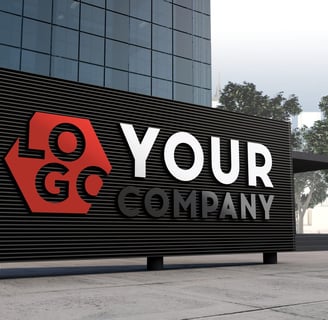 Professional outdoor business signage design by Desynco, demonstrating impactful logo branding.