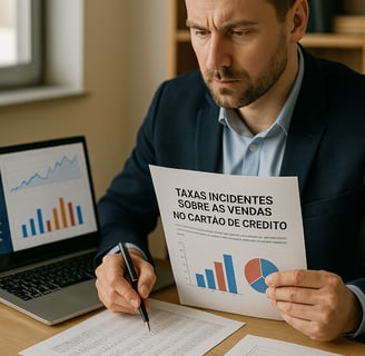 Taxas incidentes sobre as vendas no cartão