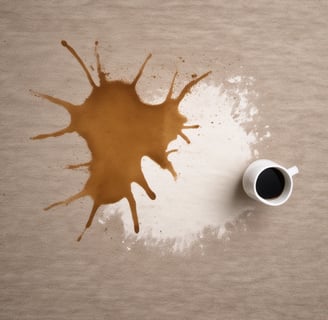 a cup of coffee with coffee Stains