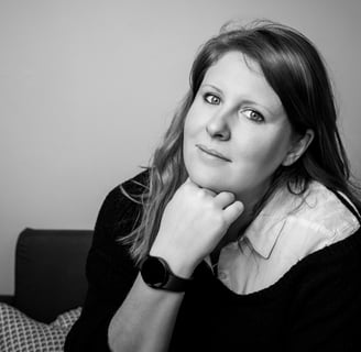 a woman with a black and white photo of a woman with a watch on her