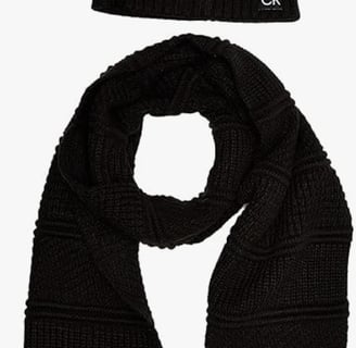 Calvin Klein Coffret Cadeau avec Bonnet et Écharpe pour Homme Temps Froid