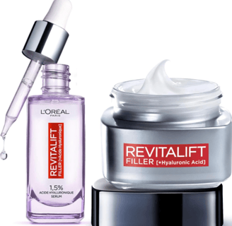 L'Oréal Paris - Coffret Routine 2 Produits Anti-Âge & Anti-Rides - Sérum Repulpant + Soin Jour Volum