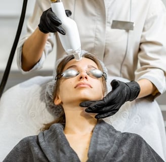 woman getting Laser Therapy on her face