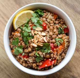 Lentils + Red Bell Peppers + Quinoa