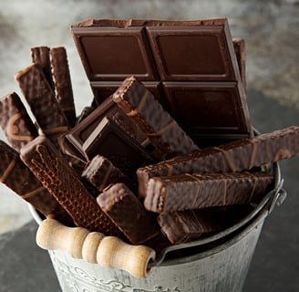 Dark Chocolate in a tin bucket