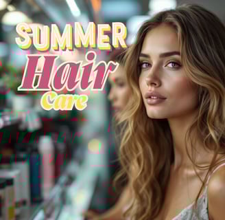 a woman looking at hair products