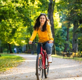 woman riding a bike