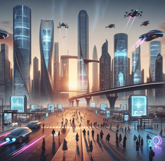 Futuristic city emphasizing how SEO is changing the digital landscape
