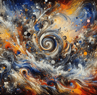 a painting of a swirly design used on SEO blog post about content marketing vs SEO
