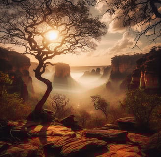 Parque Nacional da Serra da Capivara. (Imagem gerada através de IA)