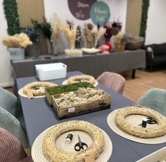 a table with a table set for a party