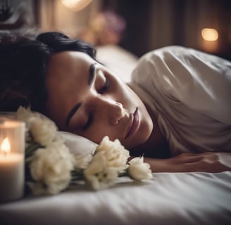 woman covered with white blanket