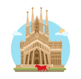a grtaphic of a large cathedral