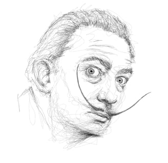 Salvador dali scribble art portrait by renzoful