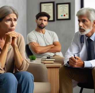 a doctor and a patient consulting on depression