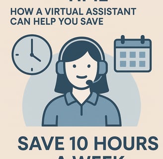 a woman with a headset and a clock
