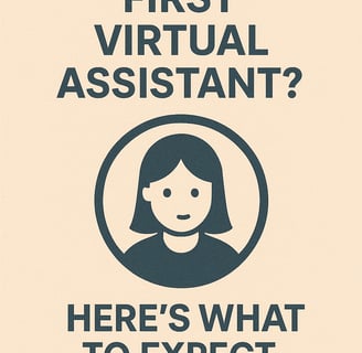 a woman with a virtual assistant sign