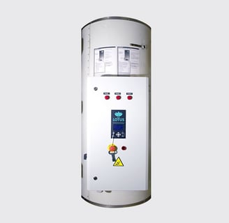 Lotus Plasma Therme der S-Serie mit Steuerungseinheit – emissionsfreie Heizanlage für große Wohn- und Gewerbeflächen