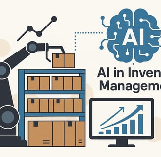 AI-gestuurd voorraadbeheer met robotarm en grafiek