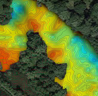 a section of a lake depth map