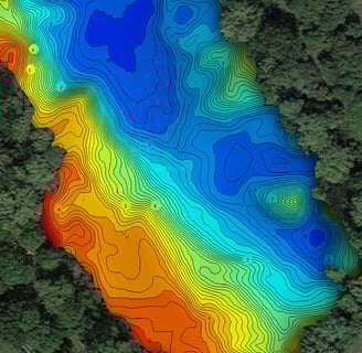 a section of a lake depth map