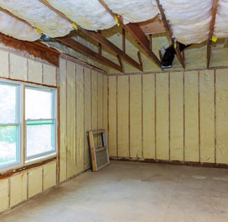 spray foam insulation inside bedroom in lakewood, colorado