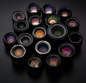 Grouping of various camera lenses